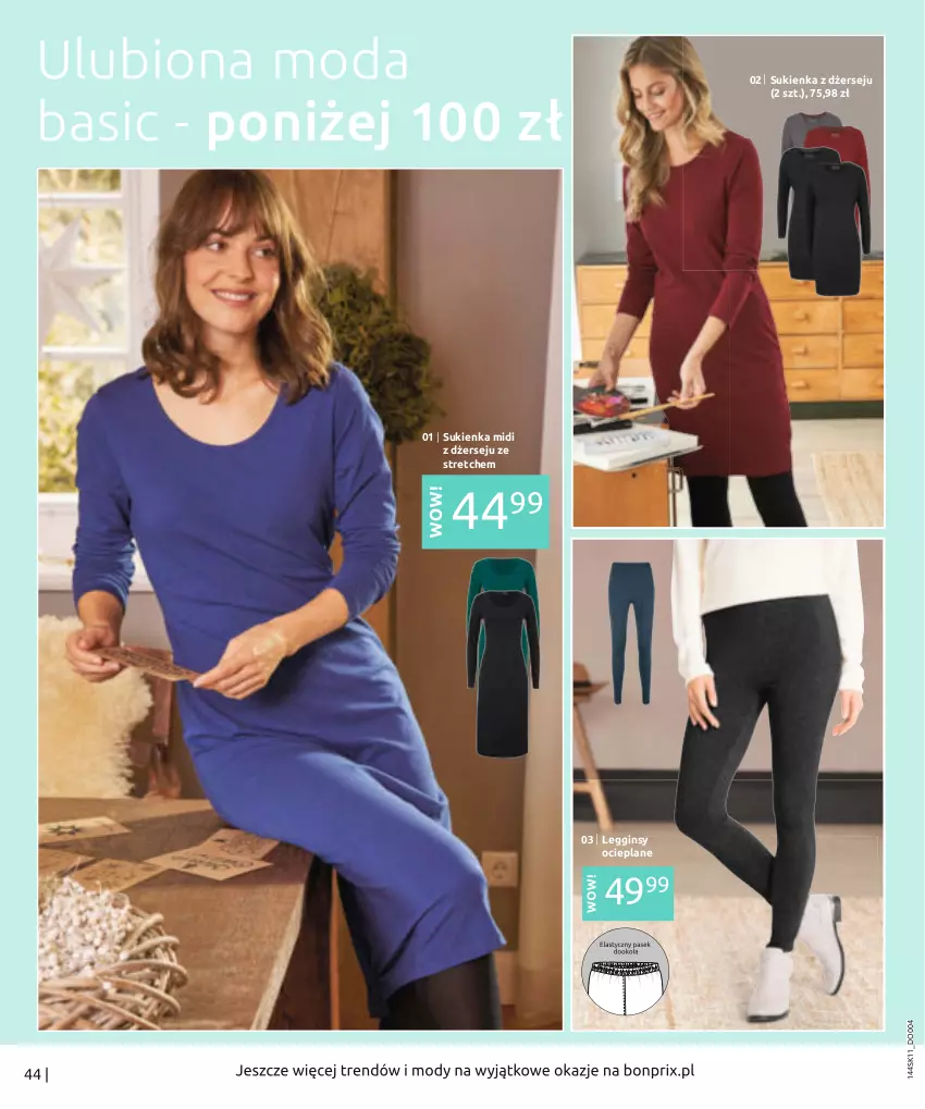 Gazetka promocyjna Bonprix - TWÓJ LOOK Z NUTĄ GLAMOUR - ważna 10.11.2021 do 10.05.2022 - strona 46 - produkty: Gin, Legginsy, Legginsy ocieplane, Moda, Sukienka