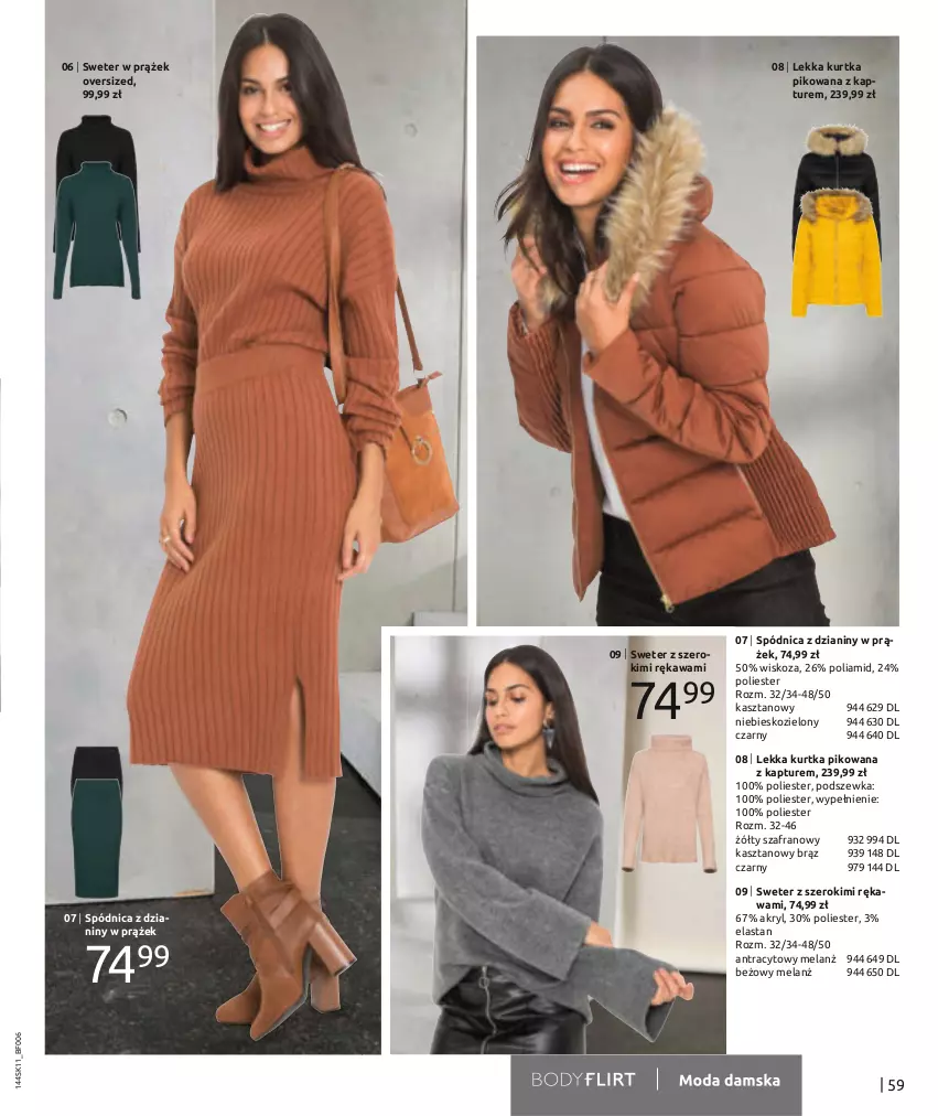 Gazetka promocyjna Bonprix - TWÓJ LOOK Z NUTĄ GLAMOUR - ważna 10.11.2021 do 10.05.2022 - strona 61 - produkty: Kawa, Kurtka, Spódnica, Sweter, Szafran