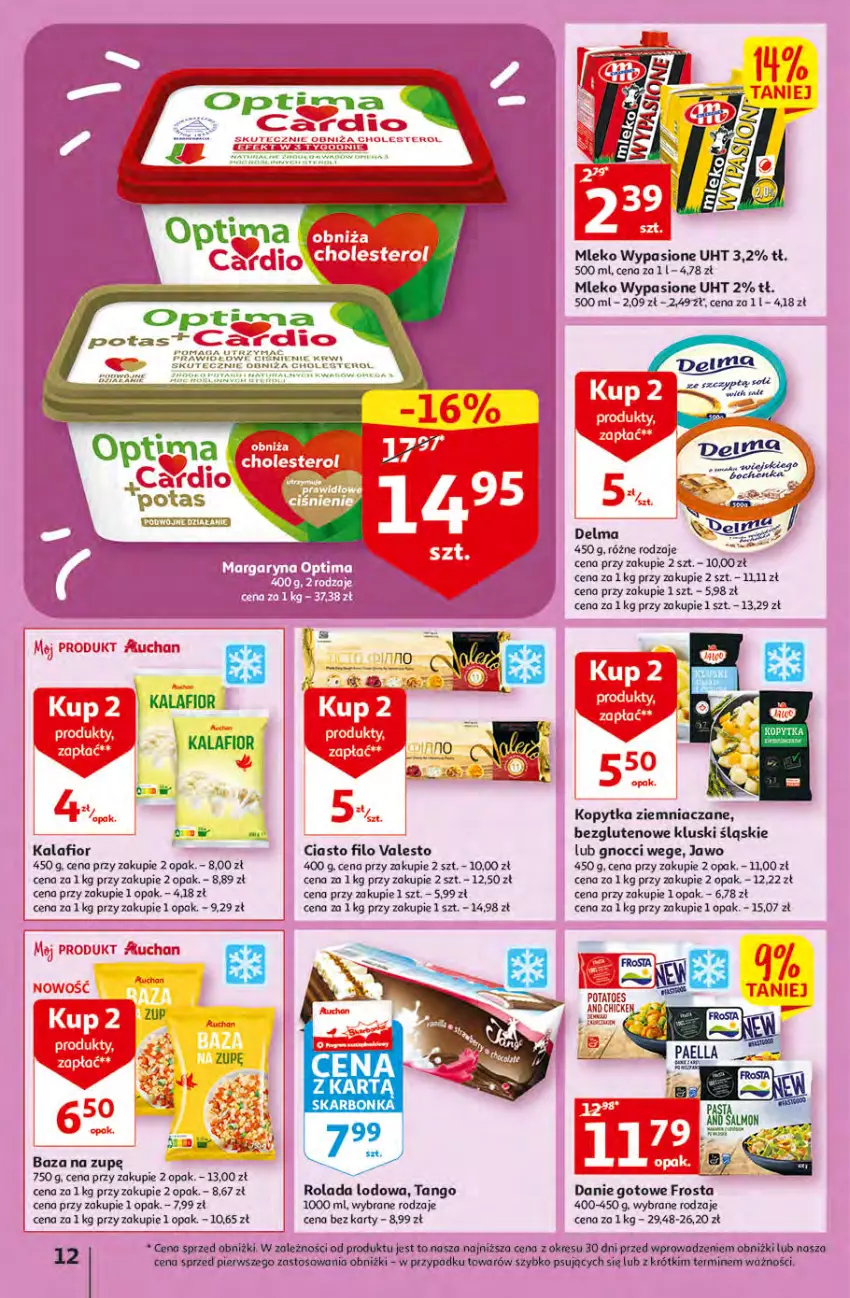 Gazetka promocyjna Auchan - Gazetka Rewelacje na Dzień Kobiet Hipermarket Auchan - ważna 02.03 do 08.03.2023 - strona 12 - produkty: Brie, Danie gotowe, Delma, Frosta, Kalafior, Kopytka, Mleko, O nas, Rolada