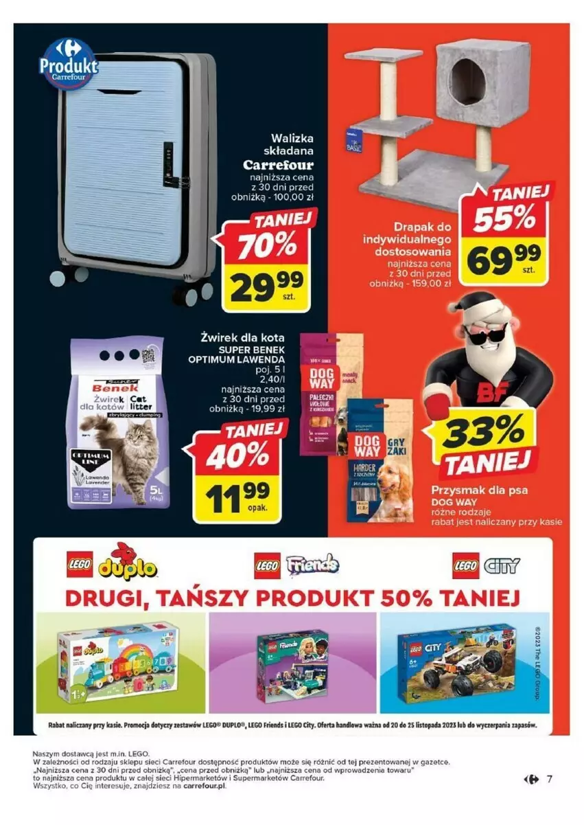 Gazetka promocyjna Carrefour - ważna 20.11 do 25.11.2023 - strona 9 - produkty: LEGO, LEGO City, LEGO Friends, Super Benek, Top, Walizka