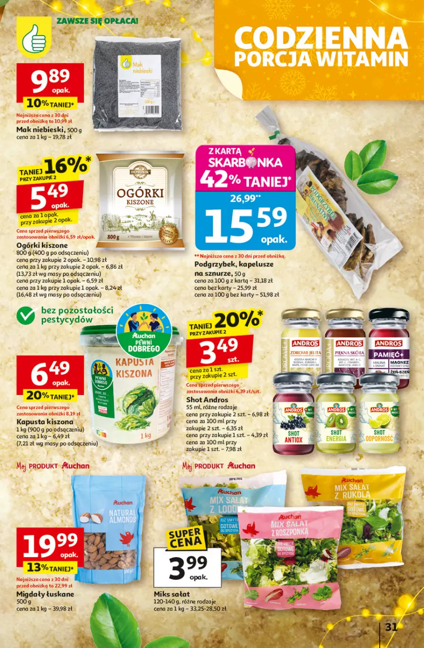 Gazetka promocyjna Auchan - Gazetka Święta jak babcię kocham Hipermarket Auchan - ważna 27.11 do 03.12.2025 - strona 31 - produkty: Migdały, Migdały łuskane, Sałat