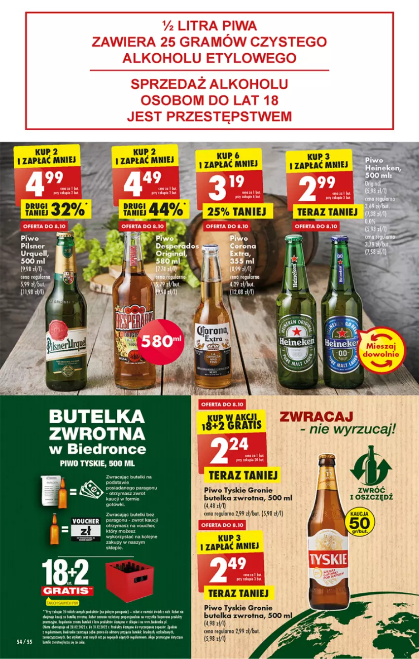 Gazetka promocyjna Biedronka - W tym tygodniu - ważna 06.10 do 12.10.2022 - strona 54 - produkty: Dron, Fa, Piwo, Tyskie