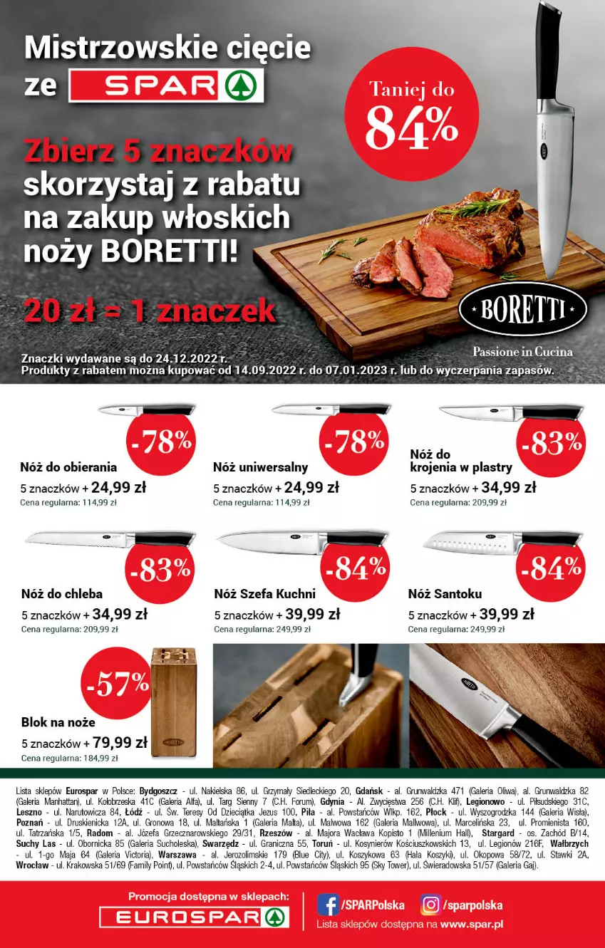 Gazetka promocyjna Spar - EuroSpar - ważna 04.10 do 14.10.2022 - strona 16 - produkty: Blok na noże, Chleb, Dzieci, Fa, Gra, Kosz, Noż, Nóż do chleba, Nóż szefa kuchni, Nóż uniwersalny, Rum