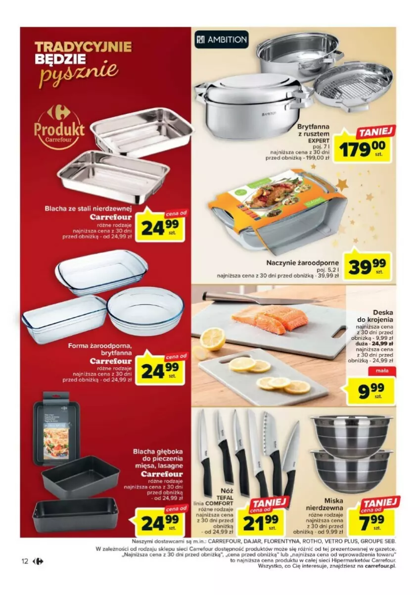 Gazetka promocyjna Carrefour - ważna 21.11 do 09.12.2023 - strona 4 - produkty: Fa, Miska, Naczynie żaroodporne, Piec, Por, Tefal