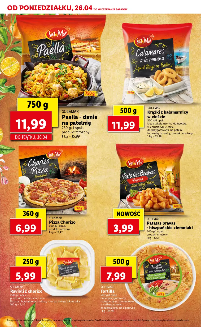 Gazetka promocyjna Lidl - TYDZIEŃ SMAKÓW IBERYJSKICH - ważna 26.04 do 30.04.2021 - strona 14 - produkty: Kurczak, Mascarpone, Pizza, Ricotta, Ser, Szpinak, Tortilla, Ziemniaki