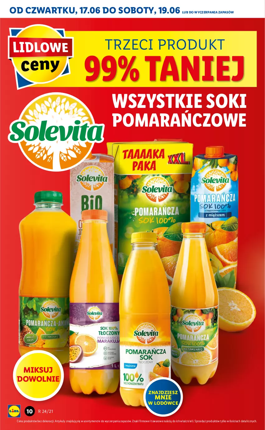 Gazetka promocyjna Lidl - GAZETKA - ważna 17.06 do 19.06.2021 - strona 10 - produkty: Sok