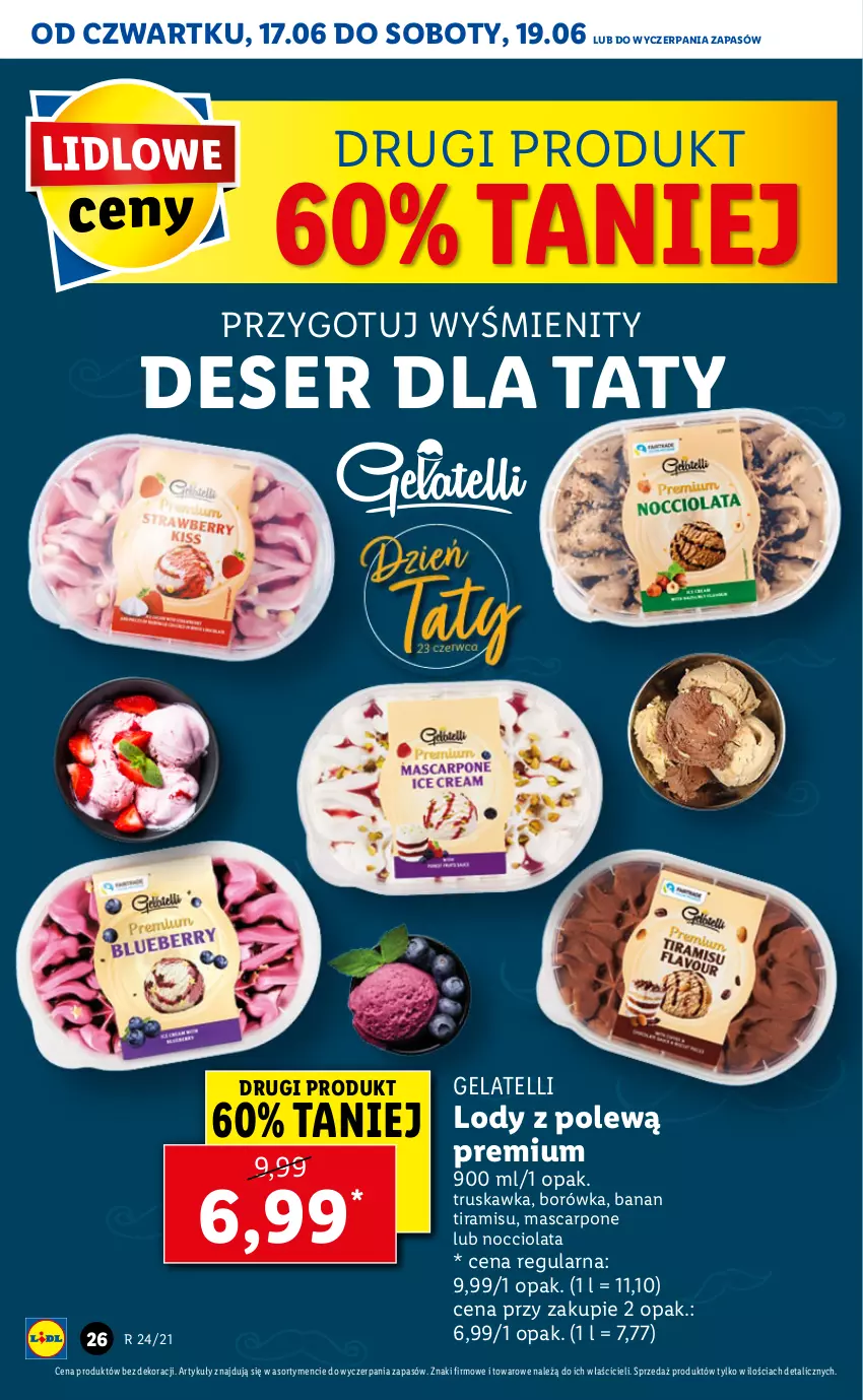 Gazetka promocyjna Lidl - GAZETKA - ważna 17.06 do 19.06.2021 - strona 26 - produkty: Borówka, Deser, Lody, Mascarpone, Ser