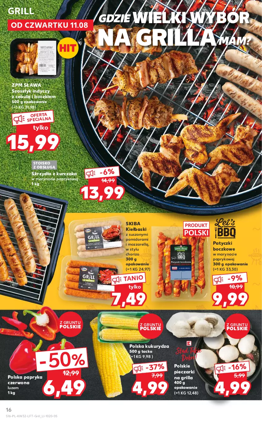 Gazetka promocyjna Kaufland - OFERTA TYGODNIA - ważna 11.08 do 17.08.2022 - strona 16 - produkty: Grill, Grunt, Kukurydza, Kurczak, Papryka, Papryka czerwona, Piec