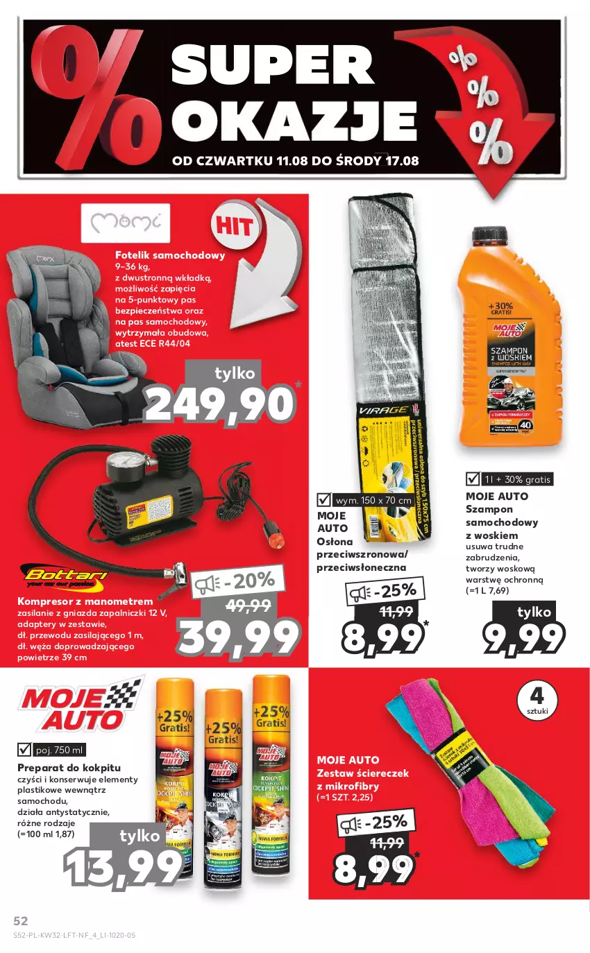 Gazetka promocyjna Kaufland - OFERTA TYGODNIA - ważna 11.08 do 17.08.2022 - strona 52 - produkty: Fotel, Fotelik, Fotelik samochodowy, Gra, Kompresor, Moje Auto, Piec, Ser, Silan, Szampon