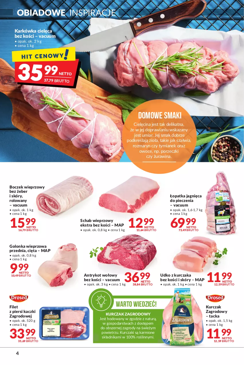 Gazetka promocyjna Makro - [Oferta promocyjna] Artykuły spożywcze i przemysłowe - ważna 19.10 do 30.10.2021 - strona 4 - produkty: Antrykot wołowy, Boczek, Boczek wieprzowy, Filet z piersi kaczki, Golonka wieprzowa, Karmi, Kurczak, Owoce, Piec, Por, Schab wieprzowy