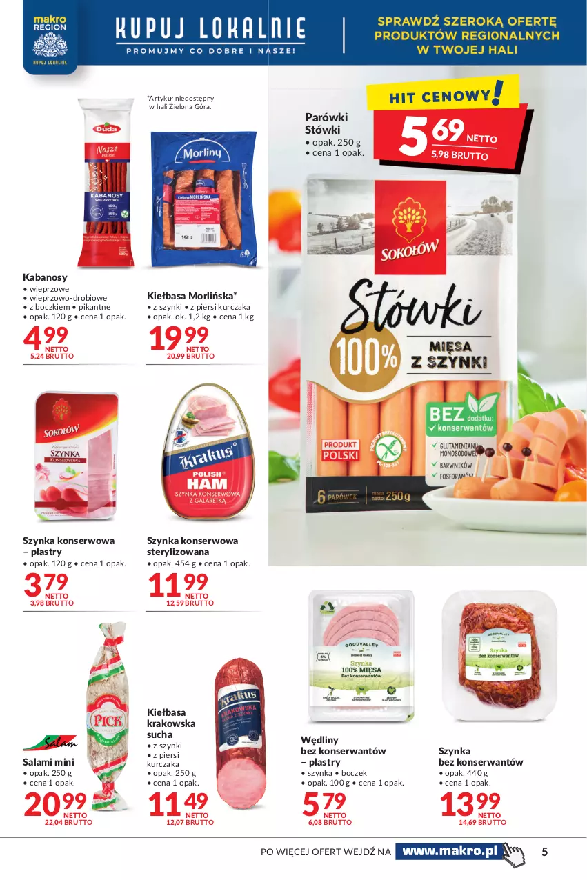 Gazetka promocyjna Makro - [Oferta promocyjna] Artykuły spożywcze i przemysłowe - ważna 19.10 do 30.10.2021 - strona 5 - produkty: Boczek, Kabanos, Kiełbasa, Kiełbasa krakowska, Kurczak, Parówki, Salami, Ser, Szynka, Szynka konserwowa