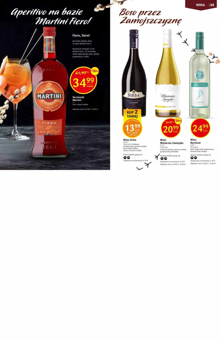 Gazetka promocyjna Delikatesy Centrum - Deli Barek DC13/14 - ważna 30.03 do 19.04.2023 - strona 2 - produkty: Barefoot, Gra, Granat, Martini, Pinot Grigio, Por, Ser, Stek, Tonik, Vermouth, Wino