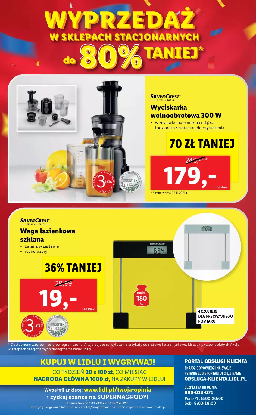 Gazetka promocyjna Lidl - GAZETKA - ważna 14.02 do 19.02.2022 - strona 42 - produkty: Bateria, Gra, Gry, LANA, Mola, Pojemnik, Sok, Szczoteczka, Waga, Waga łazienkowa, Wyciskarka, Wyciskarka wolnoobrotowa