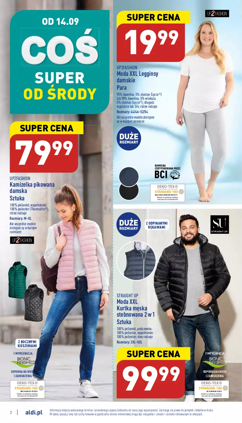 Gazetka promocyjna Aldi - Zaplanuj zakupy wcześniej - ważna 14.09 do 17.09.2022 - strona 2 - produkty: Fa, Gin, Kamizelka, Kawa, Kurtka, Legginsy, Moda, Por, Wełna