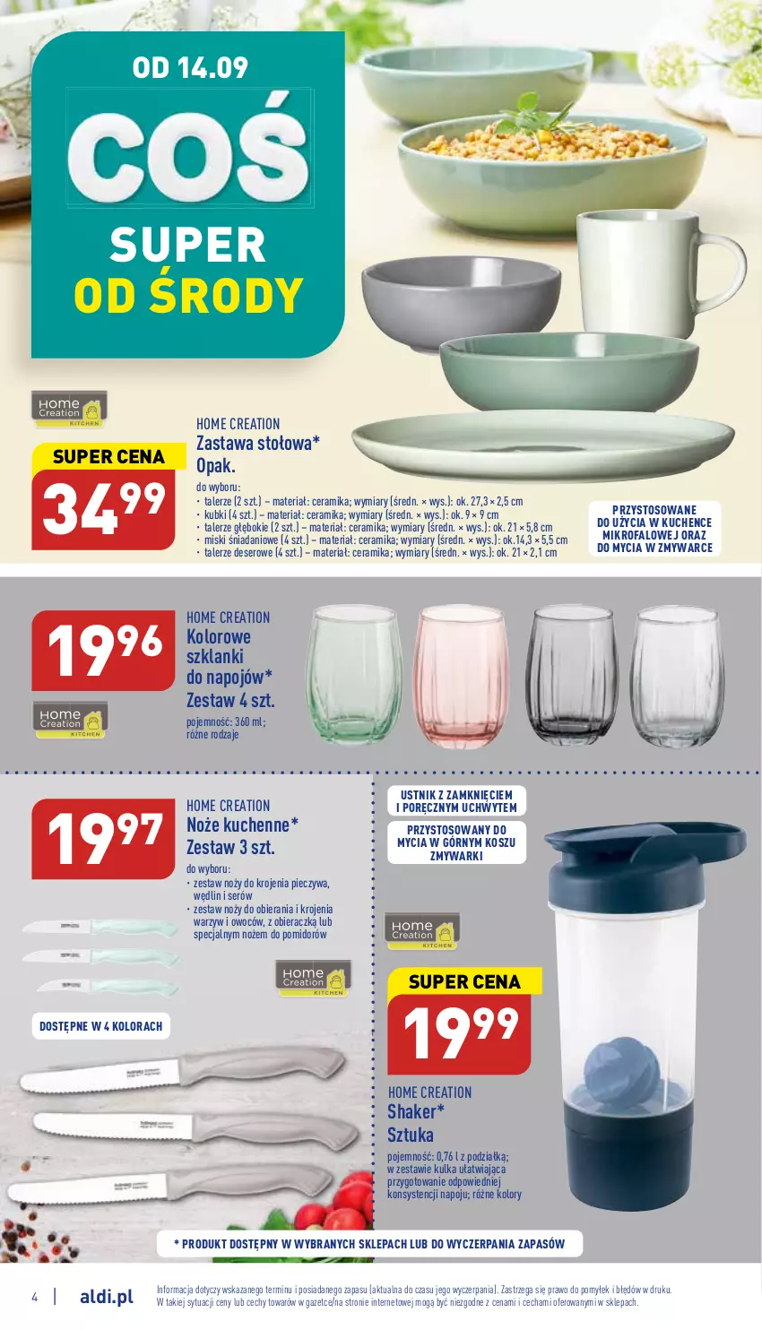 Gazetka promocyjna Aldi - Zaplanuj zakupy wcześniej - ważna 14.09 do 17.09.2022 - strona 4 - produkty: Danio, Deser, Fa, Kosz, Lanki, Noż, Piec, Por, Ser, Talerz, Ustnik, Zmywarki