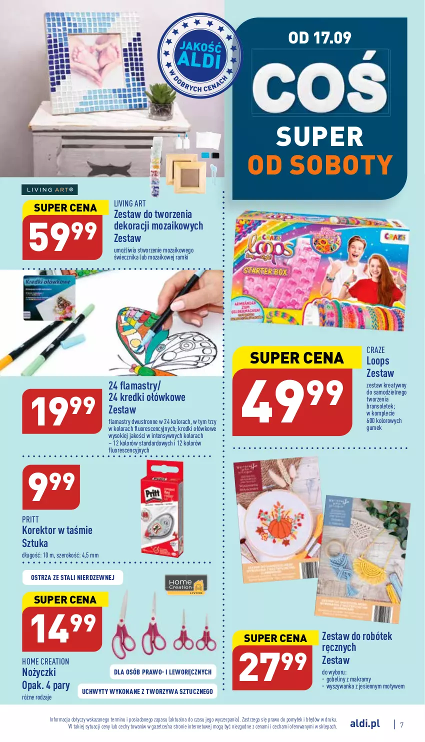 Gazetka promocyjna Aldi - Zaplanuj zakupy wcześniej - ważna 14.09 do 17.09.2022 - strona 7 - produkty: Flamastry, Noż, Nożyczki, Sok, Uchwyty