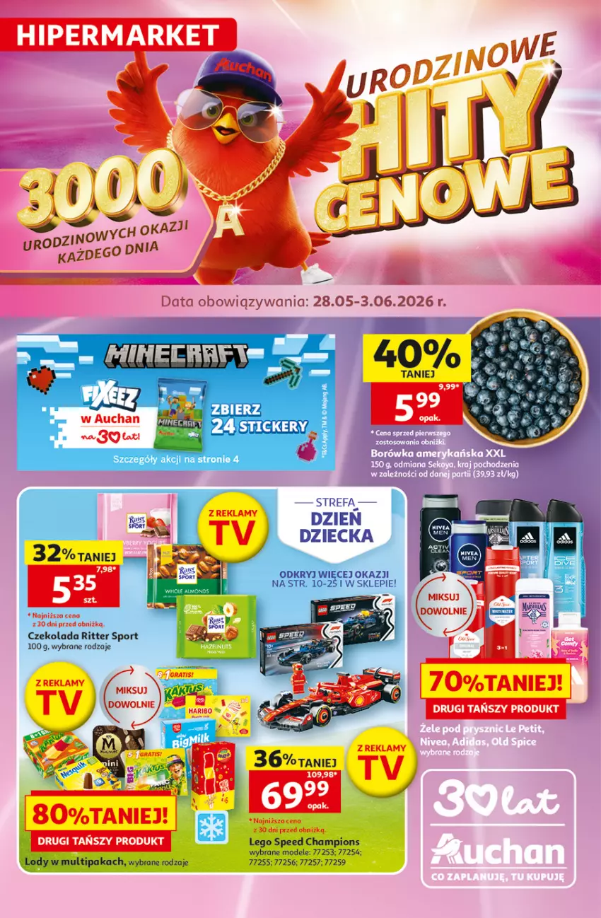 Gazetka promocyjna Auchan - Gazetka 30 Lat Hipermarket Auchan - ważna 28.05 do 03.06.2026 - strona 1 - produkty: Fa, LEGO