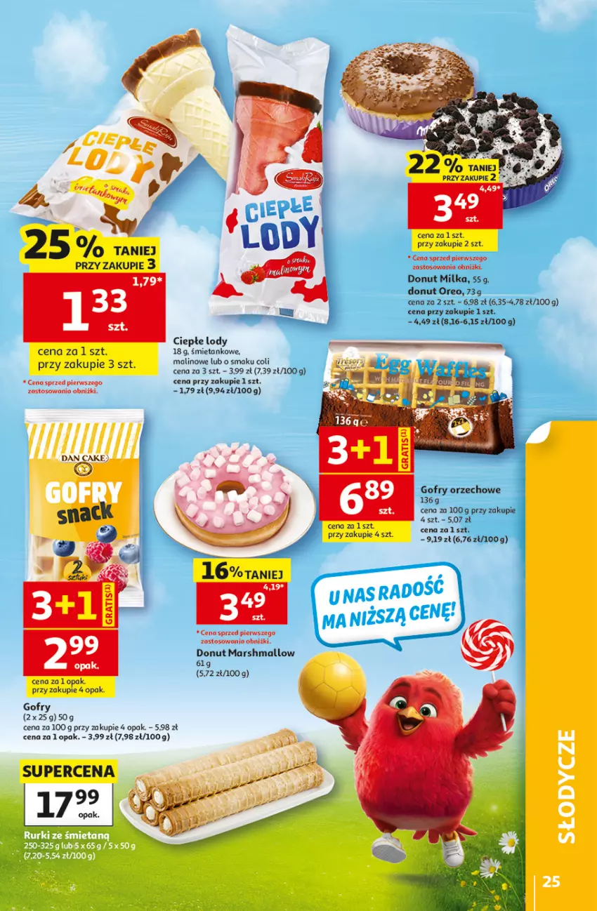 Gazetka promocyjna Auchan - Gazetka 30 Lat Hipermarket Auchan - ważna 28.05 do 03.06.2026 - strona 25 - produkty: Ciepłe lody, Dan Cake, Donut, Gofry, Lody, Mars, Milka, Oreo