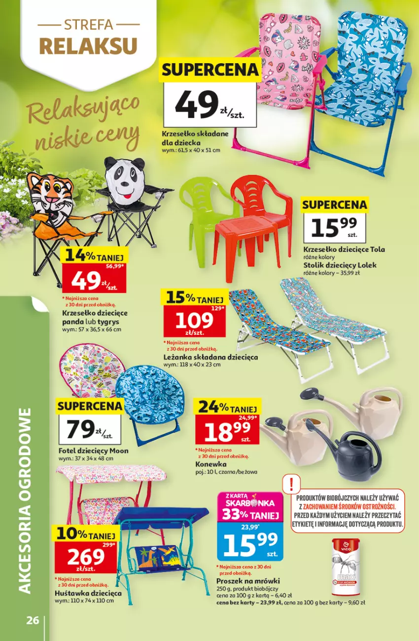 Gazetka promocyjna Auchan - Gazetka 30 Lat Hipermarket Auchan - ważna 28.05 do 03.06.2026 - strona 26 - produkty: Dzieci, Fa, Fotel, Gry, Huśtawka, Konewka, Leżanka, Panda, Stolik