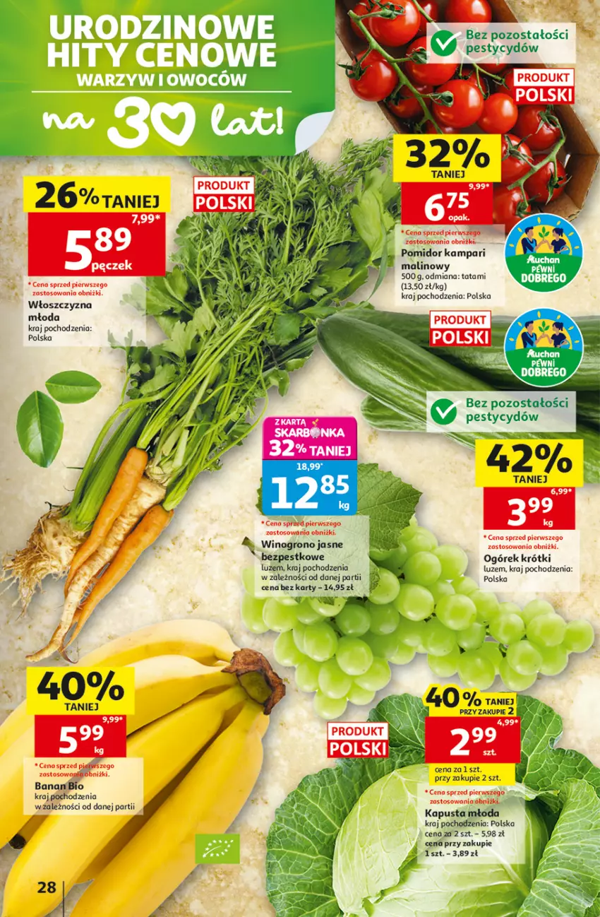 Gazetka promocyjna Auchan - Gazetka 30 Lat Hipermarket Auchan - ważna 28.05 do 03.06.2026 - strona 28 - produkty: Ogórek, Wino