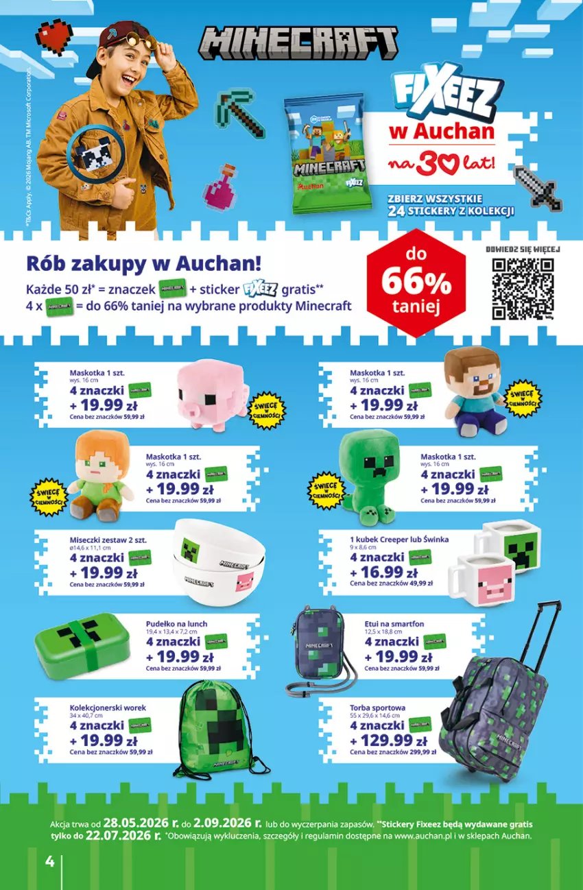 Gazetka promocyjna Auchan - Gazetka 30 Lat Hipermarket Auchan - ważna 28.05 do 03.06.2026 - strona 4 - produkty: Gra, Inka, Kubek, Minecraft, Pudełko, Torba