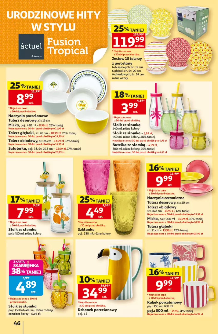 Gazetka promocyjna Auchan - Gazetka 30 Lat Hipermarket Auchan - ważna 28.05 do 03.06.2026 - strona 46 - produkty: Deser, Dzbanek, Kubek, Miska, Por, Salaterka, Ser, Szklanka, Talerz, Talerz deserowy, Talerz głęboki, Talerz obiadowy