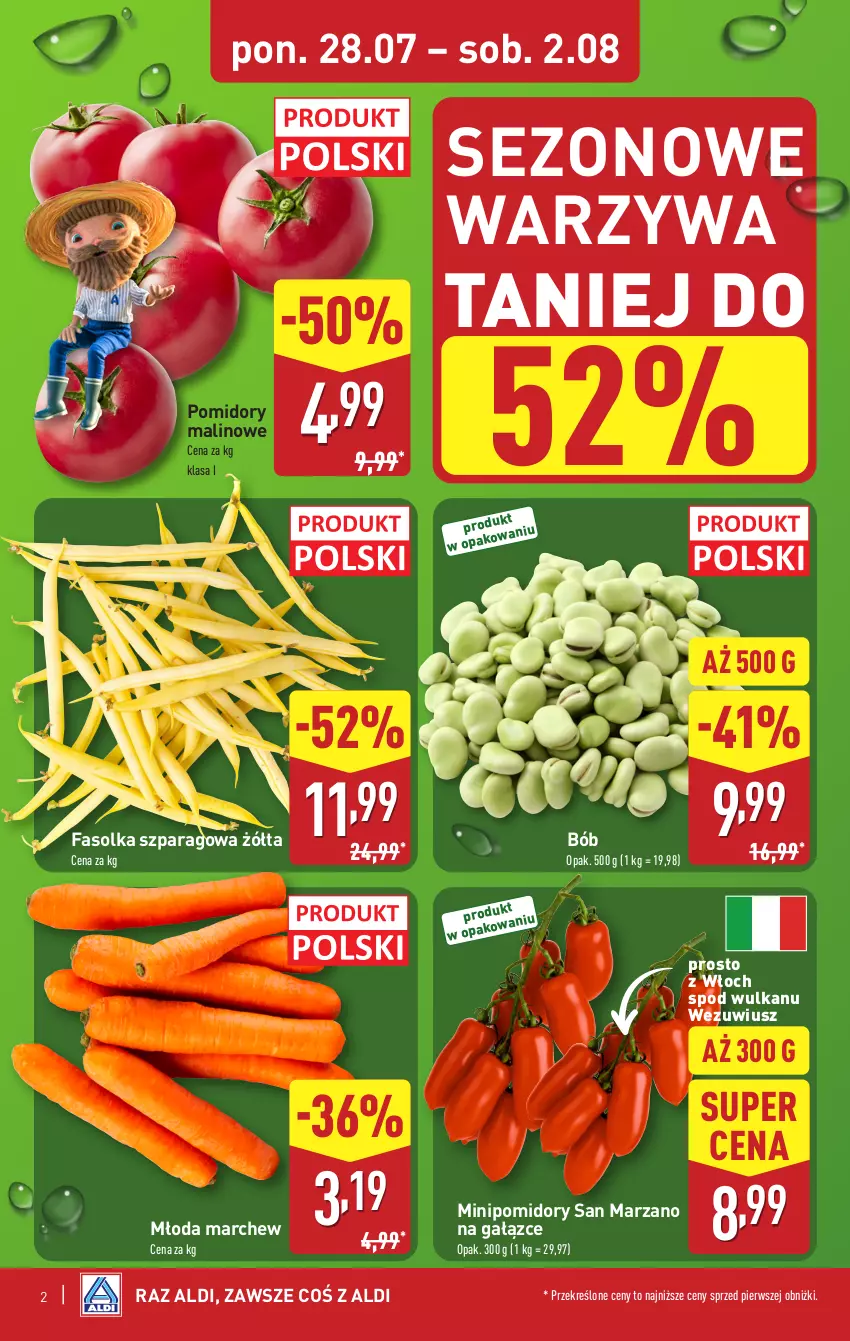 Gazetka promocyjna Aldi - Pełna oferta - ważna 28.07 do 02.08.2025 - strona 2 - produkty: Fa, Pomidory, Warzywa