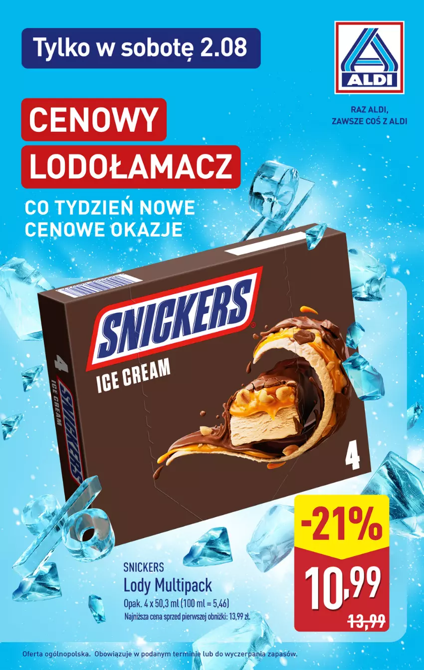 Gazetka promocyjna Aldi - Pełna oferta - ważna 28.07 do 02.08.2025 - strona 35 - produkty: Lody, Snickers