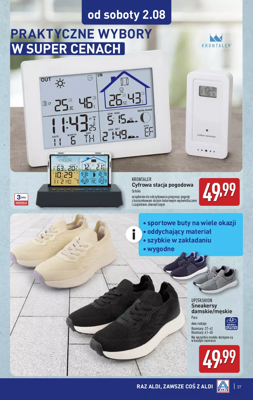 Gazetka promocyjna Aldi - Pełna oferta - ważna 28.07 do 02.08.2025 - strona 37 - produkty: Buty, Fa, Por, Sneakersy, Sport, Stacja pogodowa, Top