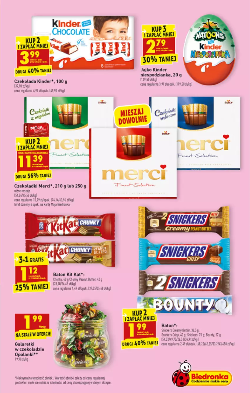 Gazetka promocyjna Biedronka - W tym tygodniu - ważna 13.09 do 18.09.2021 - strona 41 - produkty: Baton, Bounty, Czekolada, Dres, Gala, Galaretki, Gra, Kinder, Kit Kat, Lanki, Merci, Snickers, Sok