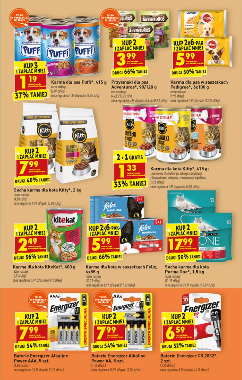 Gazetka promocyjna Biedronka - W tym tygodniu - ważna 13.09 do 18.09.2021 - strona 61 - produkty: Adventuros, Energizer, Felix, HP, KiteKat, Pedigree, Przysmaki, Puf, Pur, Purina, Sucha karma