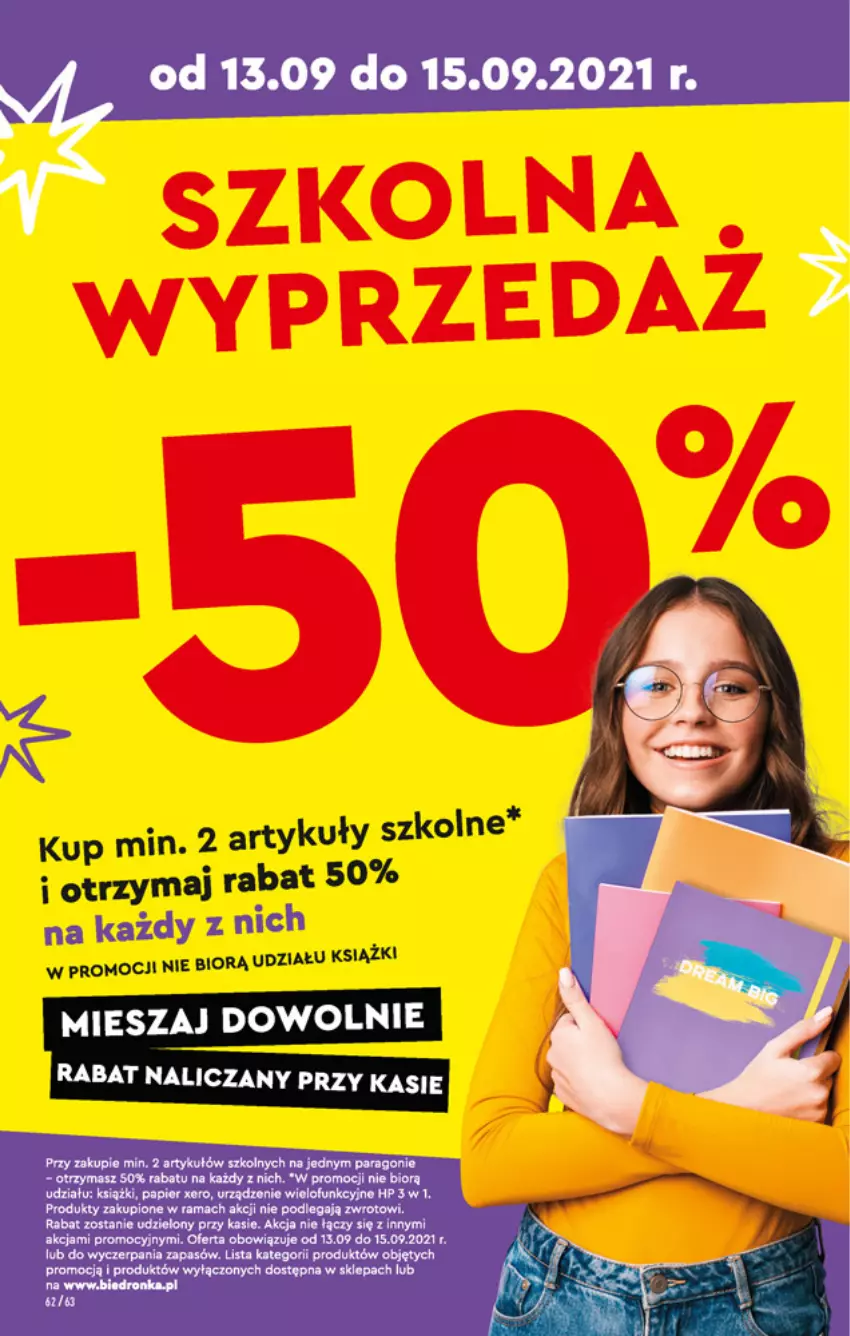 Gazetka promocyjna Biedronka - W tym tygodniu - ważna 13.09 do 18.09.2021 - strona 62 - produkty: Dron, HP, Papier, Rama, Urządzenie wielofunkcyjne