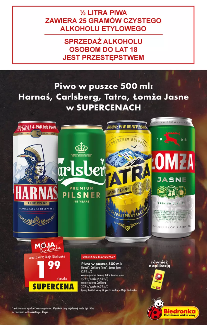 Gazetka promocyjna Biedronka - ważna 07.07 do 13.07.2022 - strona 3 - produkty: Carlsberg, Dron, Gra, Harnaś, Koc, Piwa, Piwo, Sok, Tatra