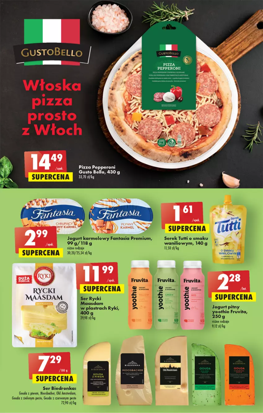 Gazetka promocyjna Biedronka - ważna 07.07 do 13.07.2022 - strona 45 - produkty: Bell, Dron, Fa, Fanta, Gouda, Jogurt, Jogurt pitny, Maasdam, Pesto, Pizza, Ser, Serek