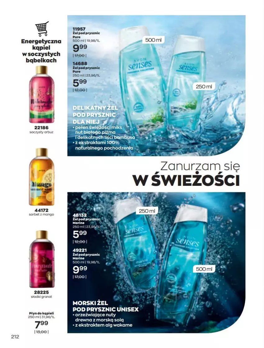 Gazetka promocyjna Avon - Katalog Avon online 5/2021 - ważna 01.05 do 31.05.2021 - strona 212 - produkty: Gra, Granat, LG, Mango, Nuty, Płyn do kąpieli, Pur