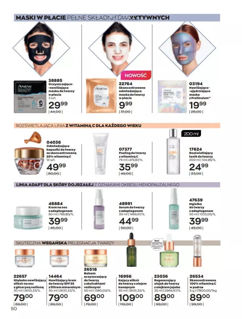 Gazetka promocyjna Avon - Katalog Avon online 5/2021 - ważna 01.05 do 31.05.2021 - strona 50 - produkty: Krem do twarzy, Maska, Olej, Rum, Tonik