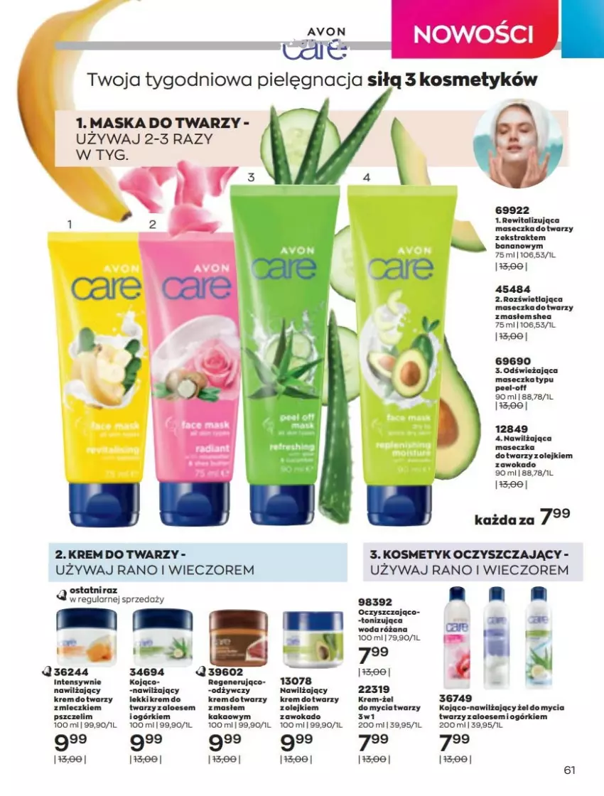 Gazetka promocyjna Avon - Katalog Avon online 5/2021 - ważna 01.05 do 31.05.2021 - strona 61 - produkty: Fa, Kakao, Krem do twarzy, Maska, Maska do twarzy, Mus, Olej, Róża, Woda