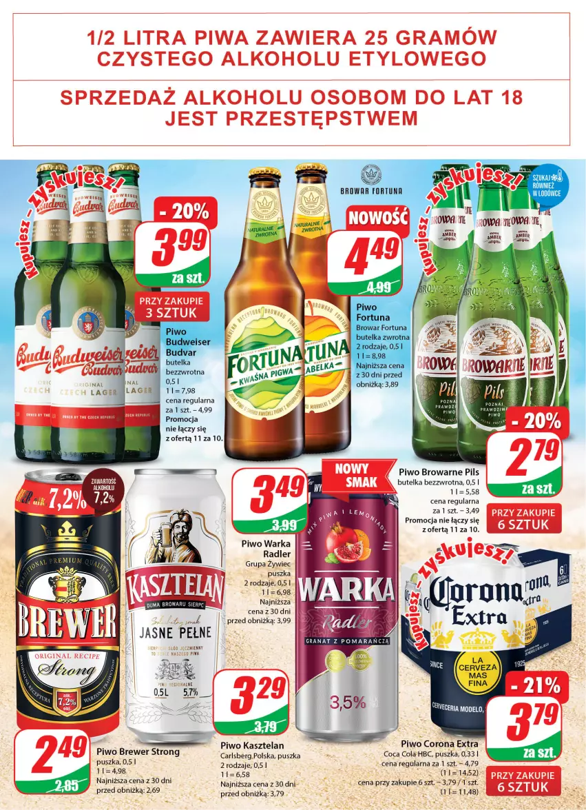 Gazetka promocyjna Dino - Gazetka 32 - ważna 09.08 do 14.08.2023 - strona 16 - produkty: AEG, Carlsberg, Corona Extra, Kasztelan, Piwa, Piwo, Radler, Warka