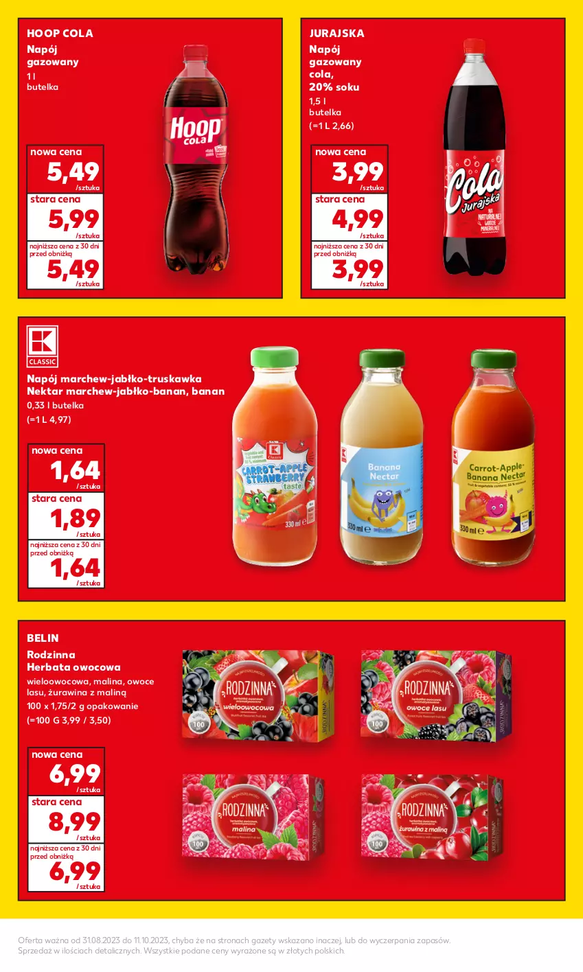 Gazetka promocyjna Kaufland - Kaufland - ważna 31.08 do 11.10.2023 - strona 11 - produkty: Herbata, Herbata owocowa, Hoop, Napój, Napój gazowany, Nektar, Owoce, Sok