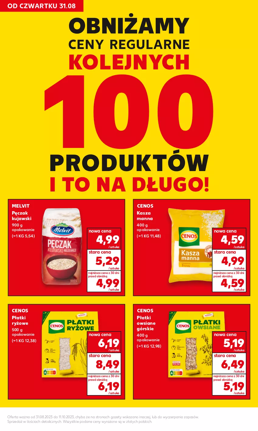 Gazetka promocyjna Kaufland - Kaufland - ważna 31.08 do 11.10.2023 - strona 6 - produkty: Cenos, Kasza, Kujawski, Melvit, Olej, Płatki owsiane, Płatki ryżowe, Ryż