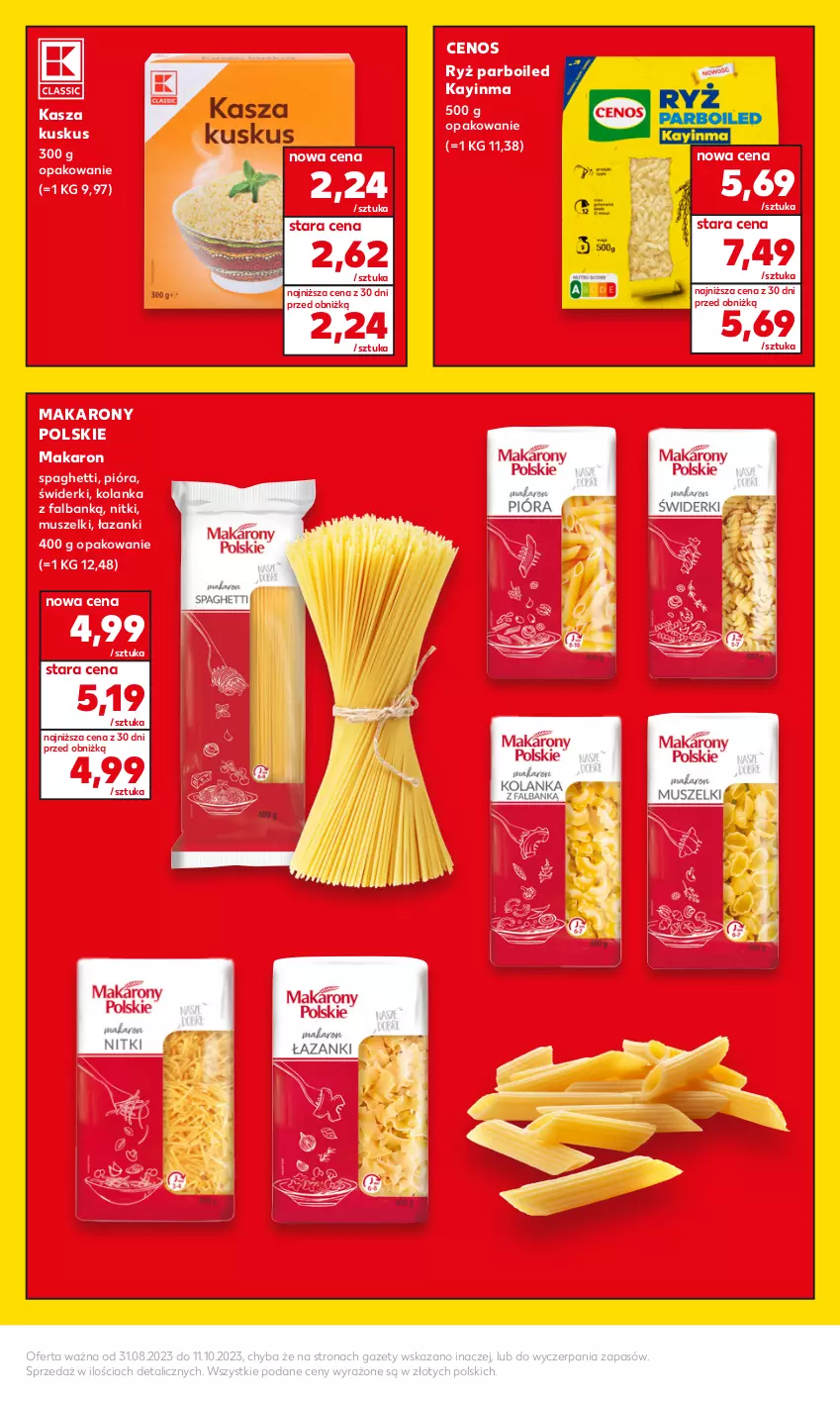 Gazetka promocyjna Kaufland - Kaufland - ważna 31.08 do 11.10.2023 - strona 7 - produkty: Cenos, Fa, Kasza, Kuskus, Makaron, Mus, Ryż, Ryż parboiled, Spaghetti