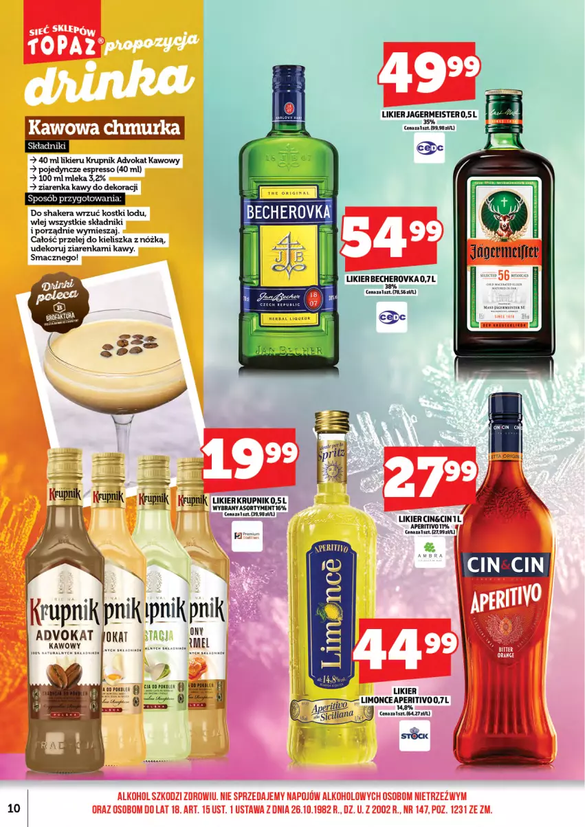 Gazetka promocyjna Topaz - Gazetka - ważna 01.02 do 15.02.2026 - strona 12 - produkty: Jagermeister, Krupnik, Likier, Por