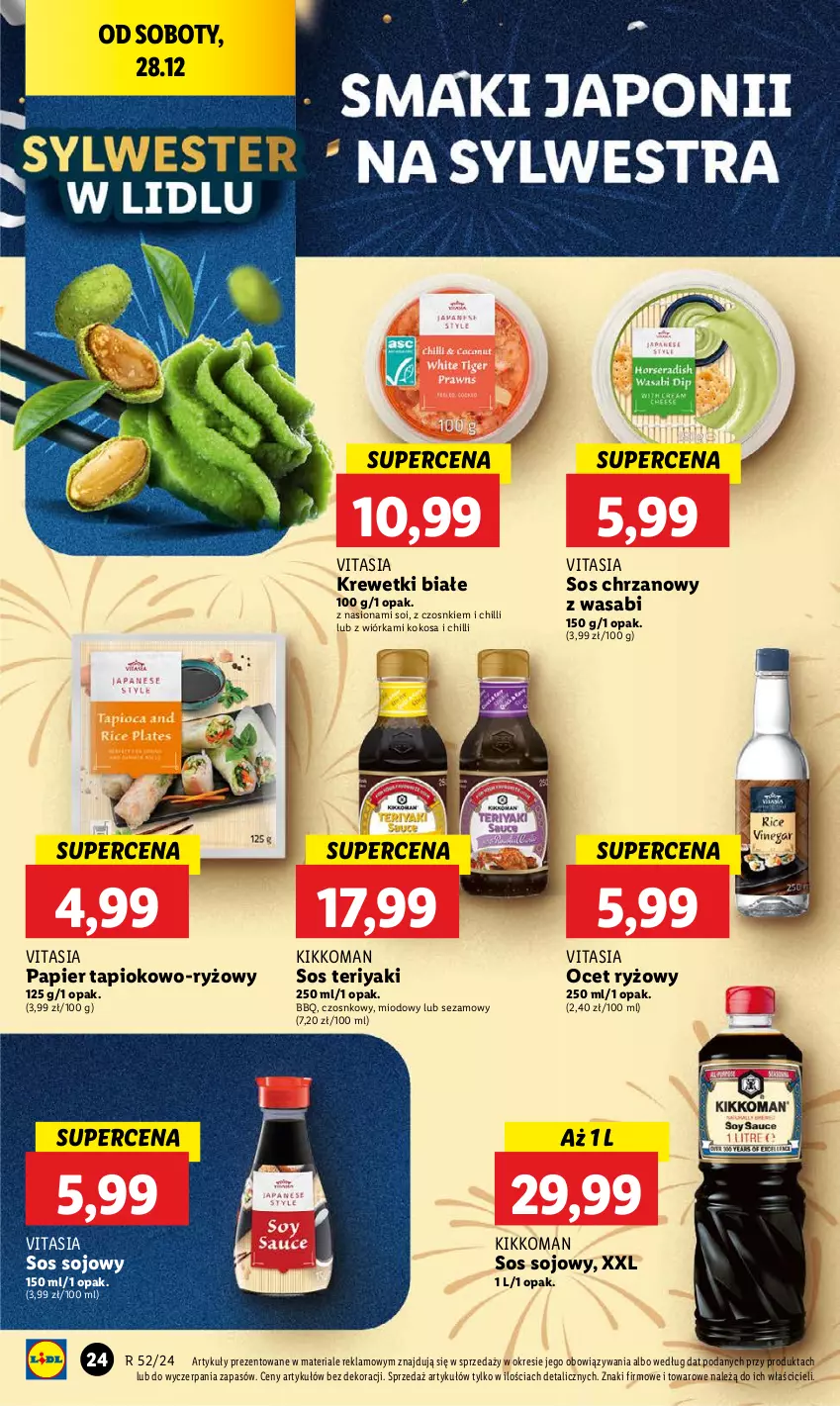 Gazetka promocyjna Lidl - GAZETKA - ważna 27.12 do 28.12.2024 - strona 28 - produkty: Chrzan, Kokos, Krewetki, Ocet, Ocet ryżowy, Papier, Ryż, Sezam, Sos, Sos sojowy, Wasa