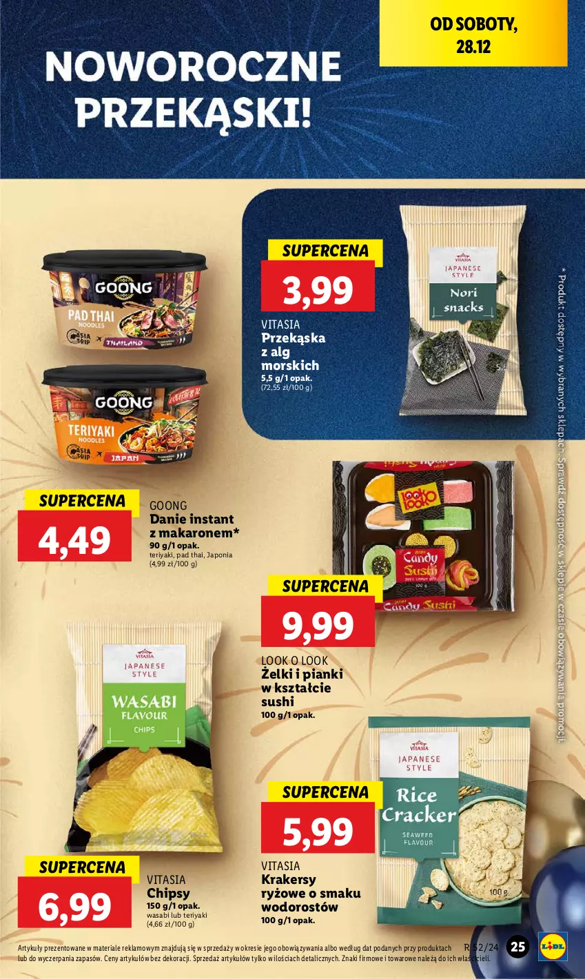 Gazetka promocyjna Lidl - GAZETKA - ważna 27.12 do 28.12.2024 - strona 29 - produkty: Chipsy, Krakersy, LG, Makaron, Ryż, Sushi, Wasa