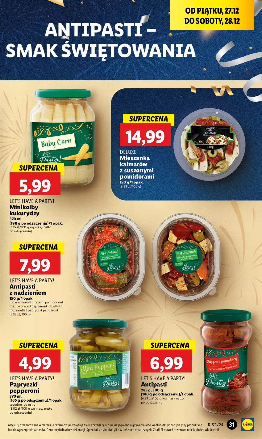 Gazetka promocyjna Lidl - GAZETKA - ważna 27.12 do 28.12.2024 - strona 35 - produkty: Kalmar, Mozzarella, Oliwki, Ryż, Wino