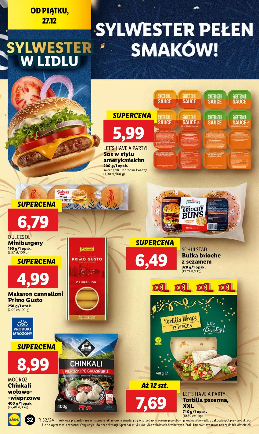 Gazetka promocyjna Lidl - GAZETKA - ważna 27.12 do 28.12.2024 - strona 36 - produkty: Bułka, Burger, Inka, Makaron, Sezam, Sos, Tortilla