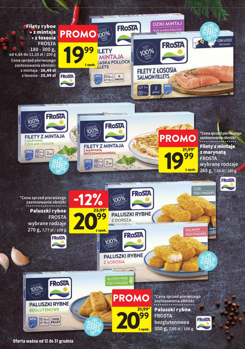 Gazetka promocyjna Intermarche - Gazetka Intermarche - ważna 12.12 do 31.12.2024 - strona 8 - produkty: Dorsz, Frosta, Mintaj, Paluszki rybne, Sos