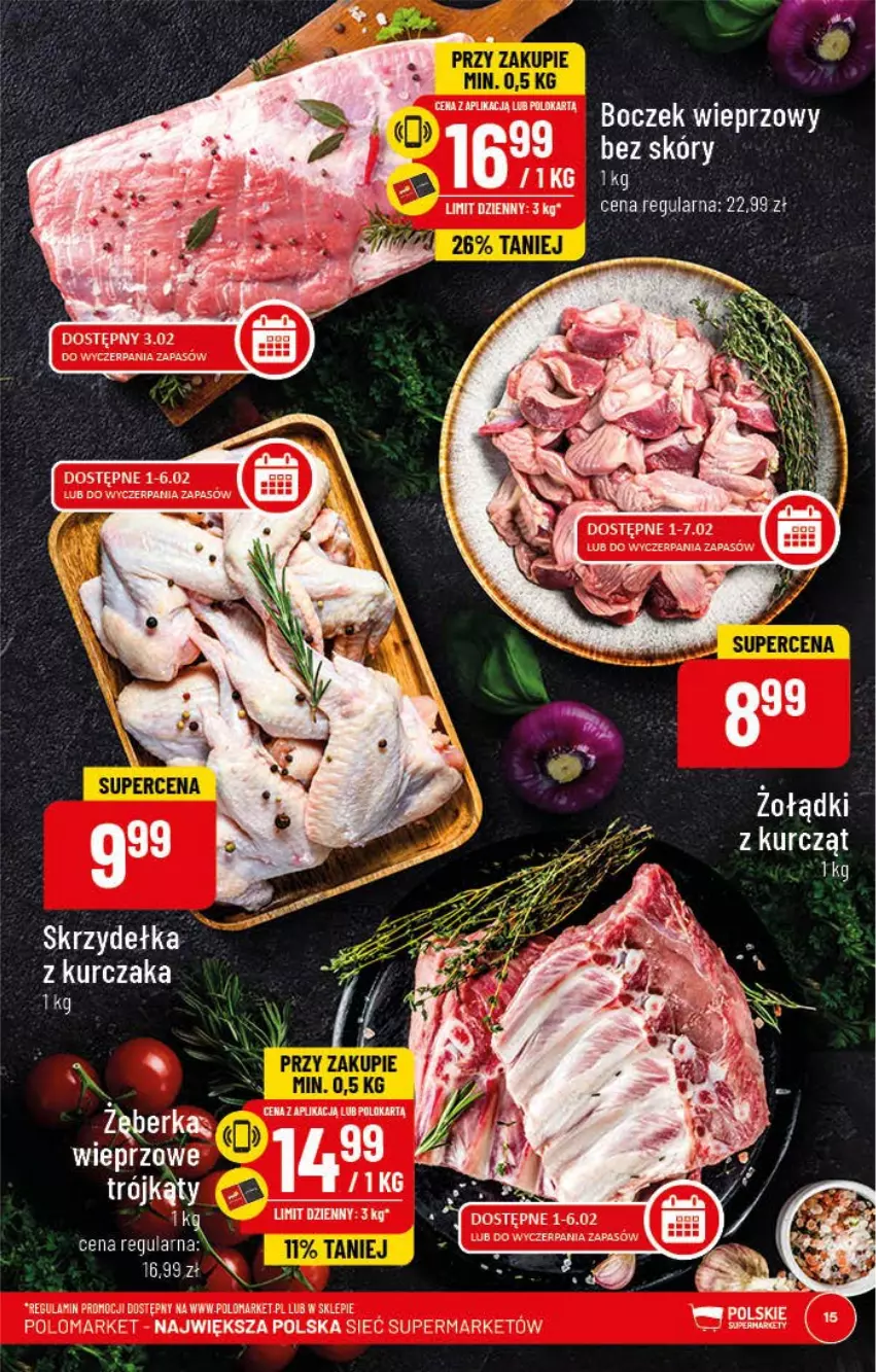 Gazetka promocyjna PoloMarket - Gazetka pomocyjna - ważna 01.02 do 07.02.2023 - strona 15 - produkty: Boczek, Boczek wieprzowy, Fa, Kurczak