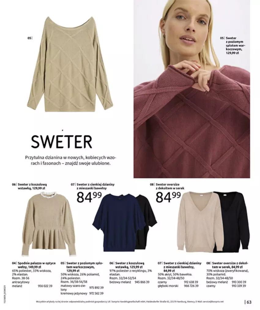 Gazetka promocyjna Bonprix - PRZYTULNY SEZON PRZEJŚCIOWY - ważna 23.09 do 03.11.2025 - strona 65 - produkty: Fa, Spodnie, Sweter