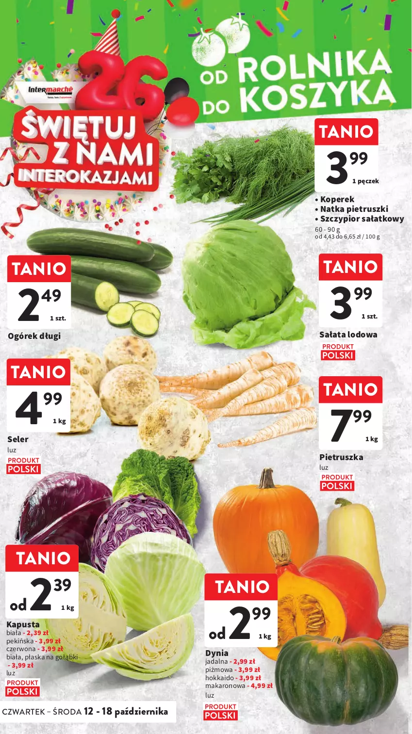 Gazetka promocyjna Intermarche - Gazetka Intermarche - ważna 12.10 do 18.10.2023 - strona 18 - produkty: Makaron, Natka pietruszki, Ogórek, Pietruszka, Sałat, Sałata lodowa